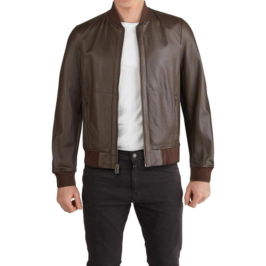 Cole Haan Men's Bonded Varsity Leather Jacket - Zooloo Leather