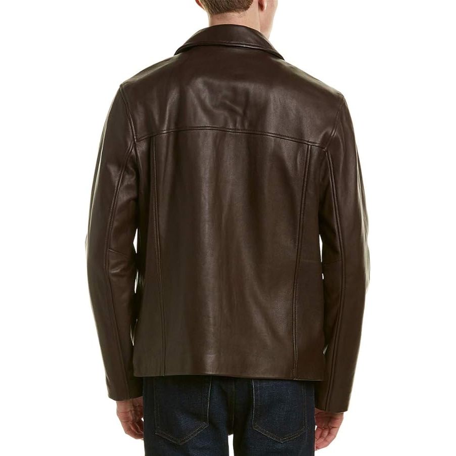 Cole Haan Men's Smooth Genuine Leather Collar Jacket - Zooloo Leather