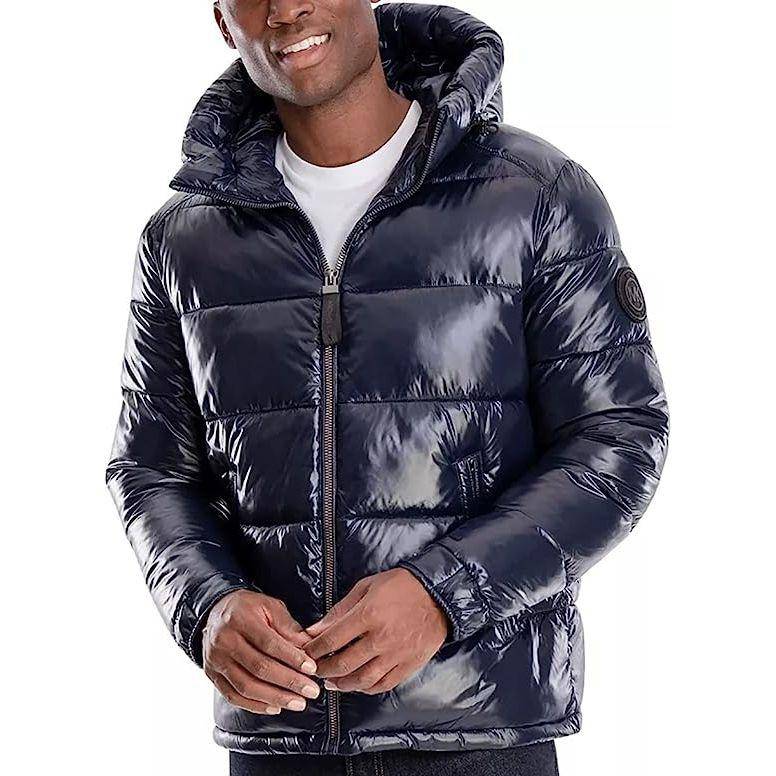 Michael Kors Men's Down-Filled Winter Hooded Parka L Coat Jacket
