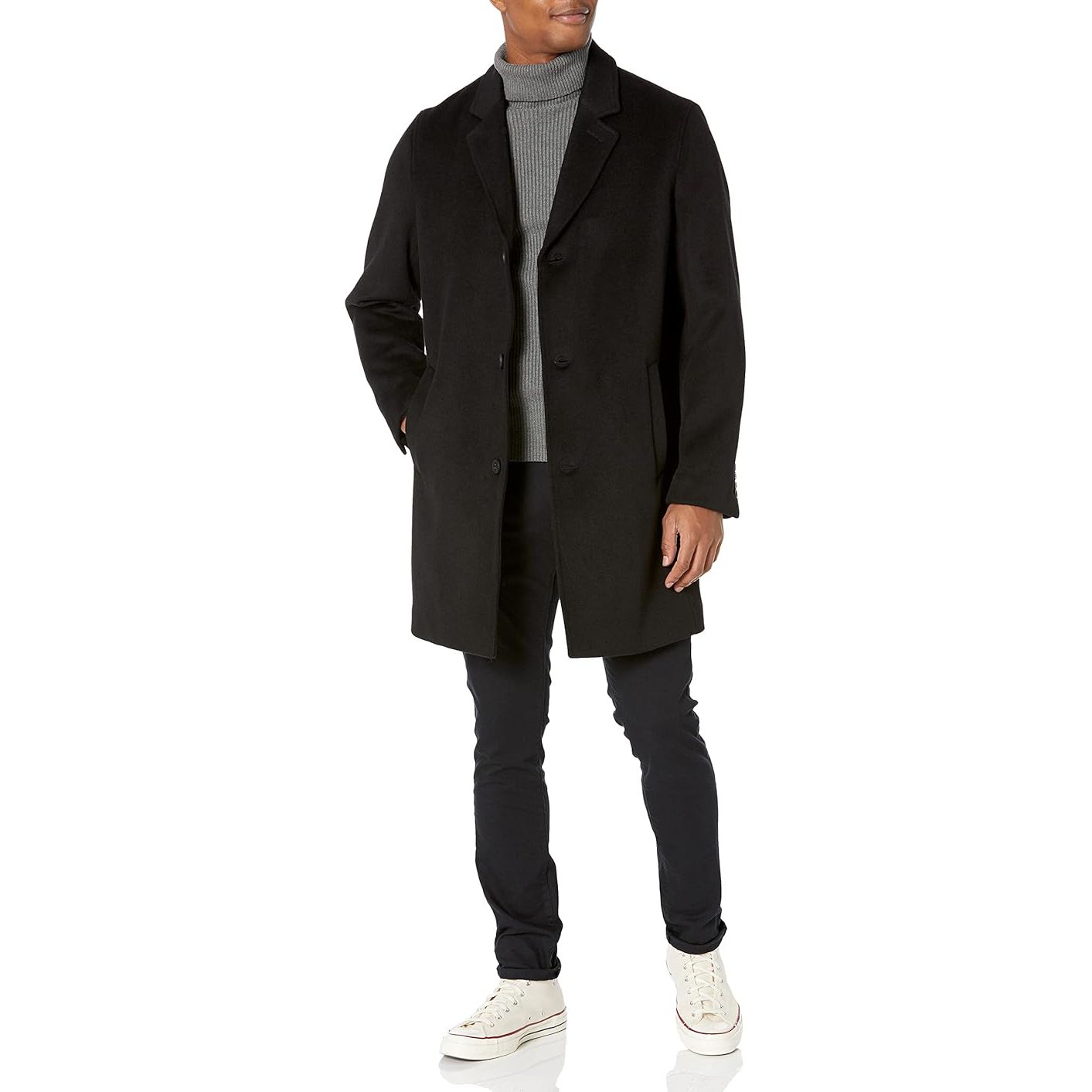 Cole Haan Men's Wool Topper Button Front Coat
