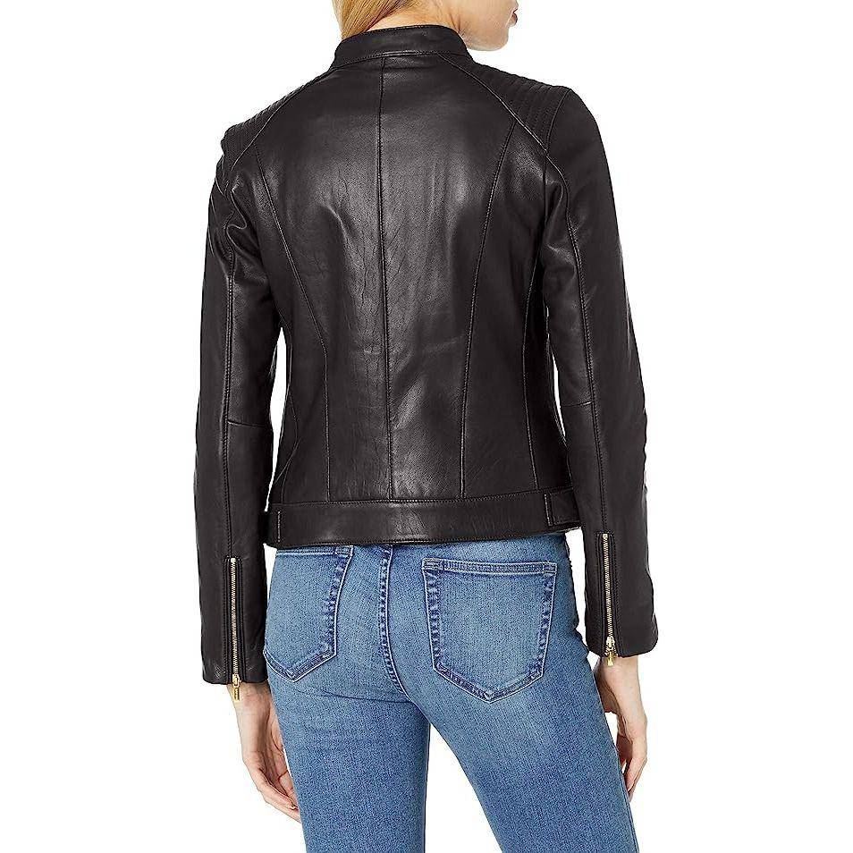 Cole Haan Women's Racer Leather Jacket - Zooloo Leather