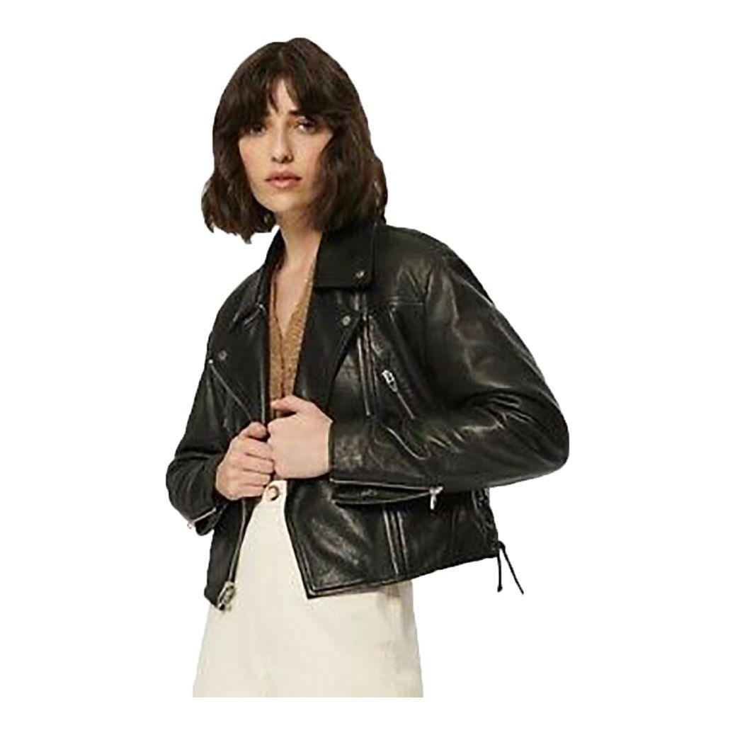 Andrew Marc Dunns Shrunken Lamb Leather Jacket with Lace Sides - Zooloo Leather