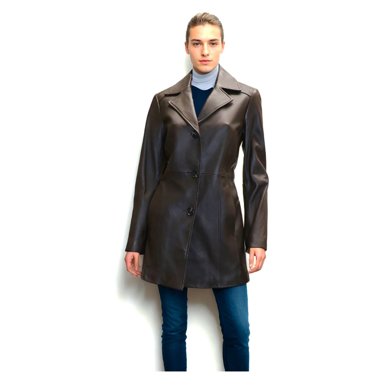 Anne Klein Women's Walker Leather Coat - Zooloo Leather