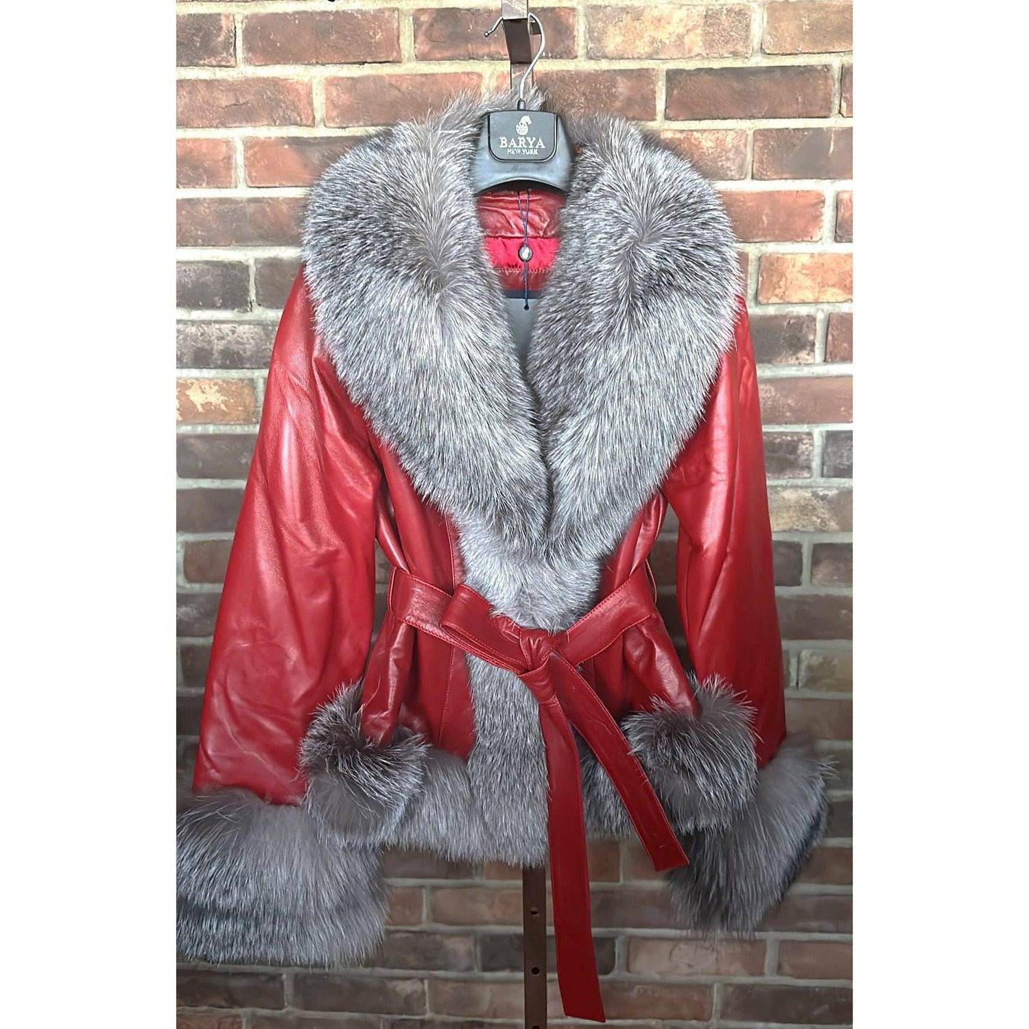 Carter Black Rabbit Fur Coat with Lapel Front For Men