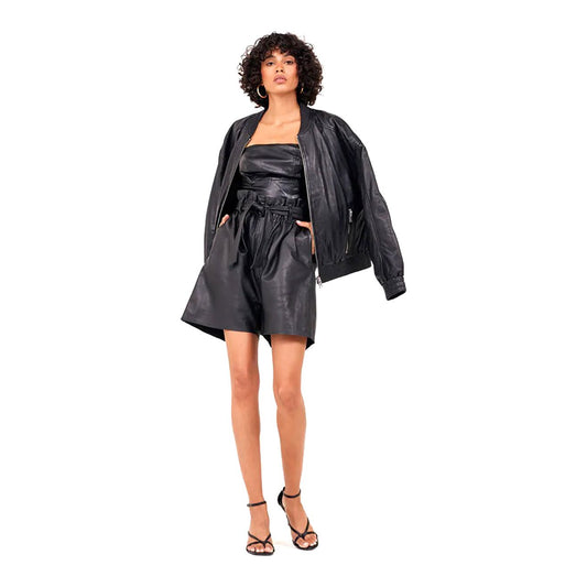 Mauritius Women's Irka Sleek Genuine Leather Bomber Jacket