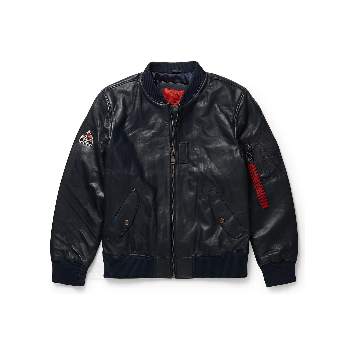 OGC Men's Flight Leather Bomber Jacket Olive - Zooloo Leather