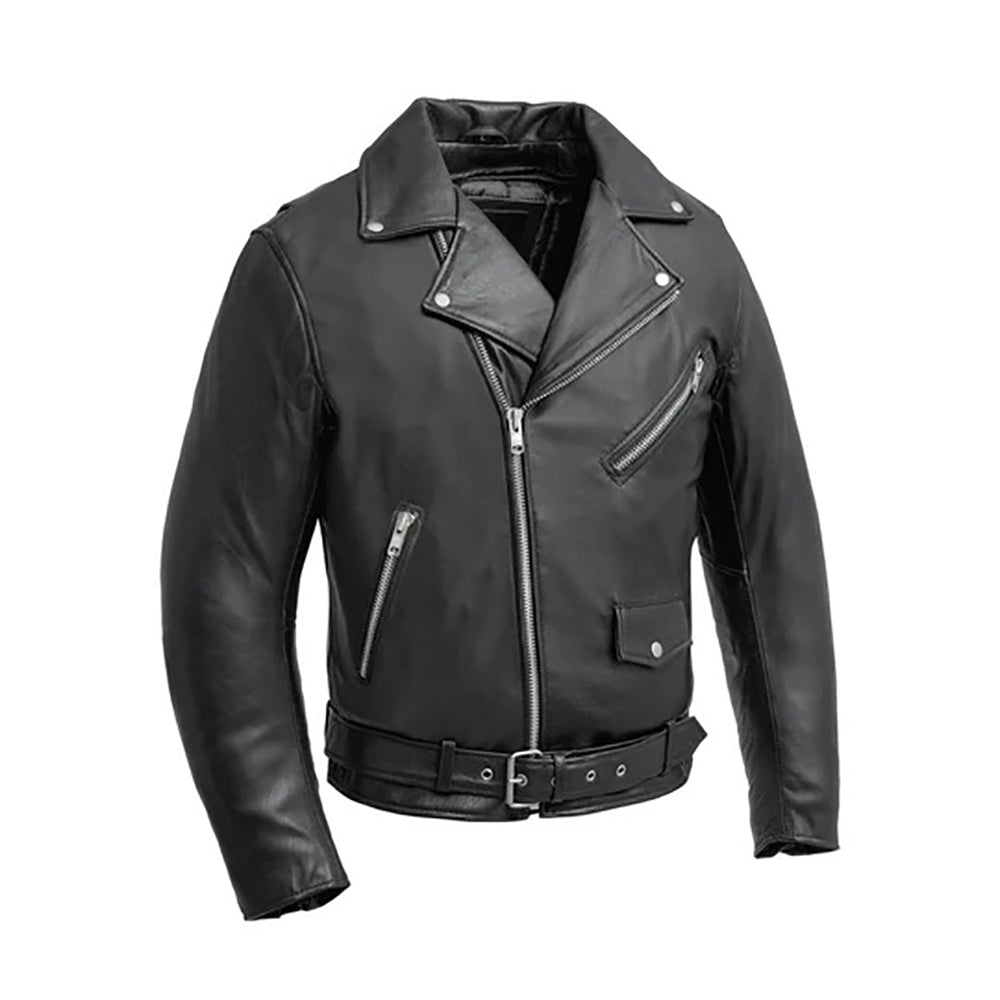 Whet Blu Men's Moto Leather Jacket with Zip Out Liner