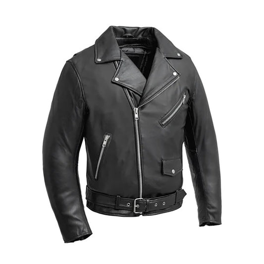 Whet Blu Men's Moto Leather Jacket with Zip Out Liner