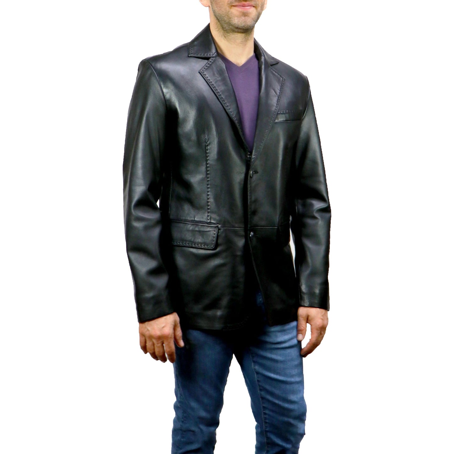 Barya New York Men's leather Blazer Jacket - Zooloo Leather