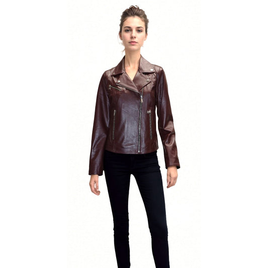 Barya New York Women's Moto Leather Jacket - Zooloo Leather