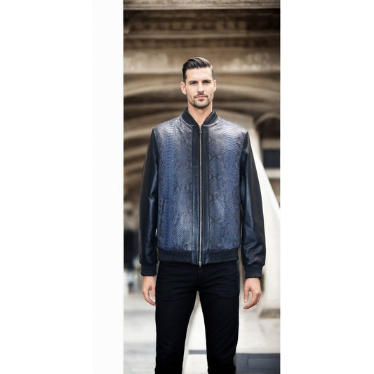 Barya New York Men's Python Leather Jacket - Zooloo Leather