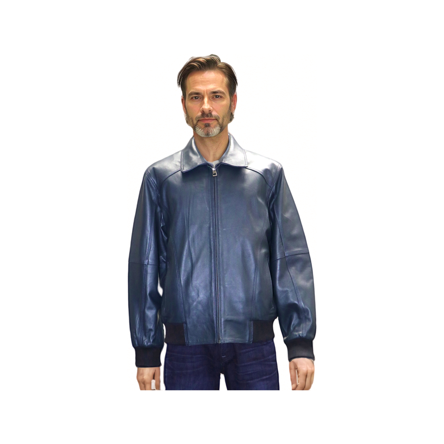 BARYA NEW YORK Men's Leather Bomber Jacket - Zooloo Leather
