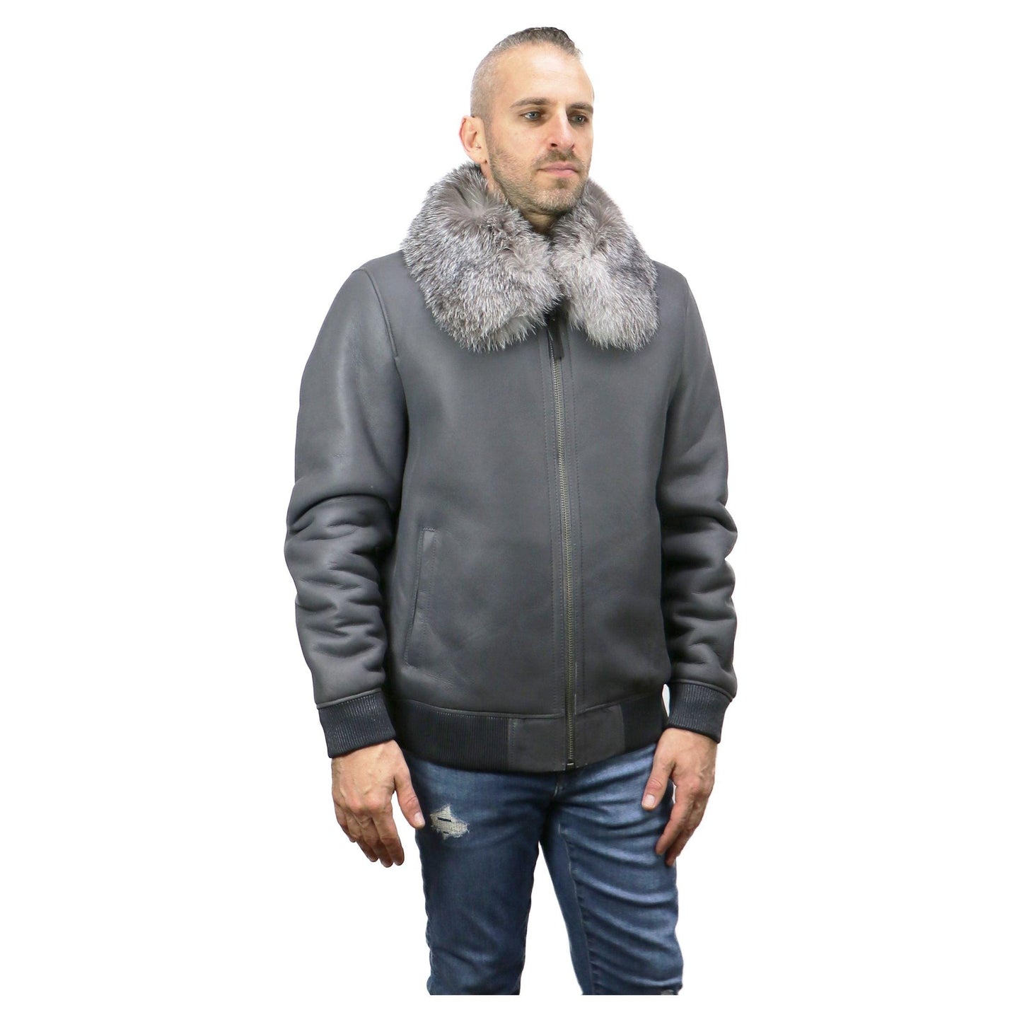 Barya New York Men's Shearling Bomber Jacket - Zooloo Leather