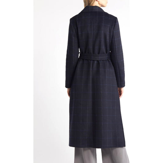 BCBGMAXAZRIA Women's Plaid Wool Trench Coat