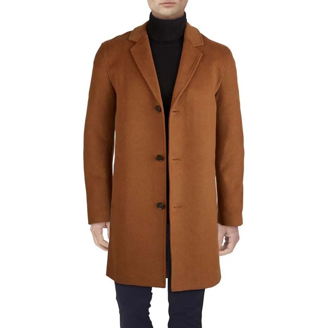 Cole Haan Men's Wool Topper Button Front Coat