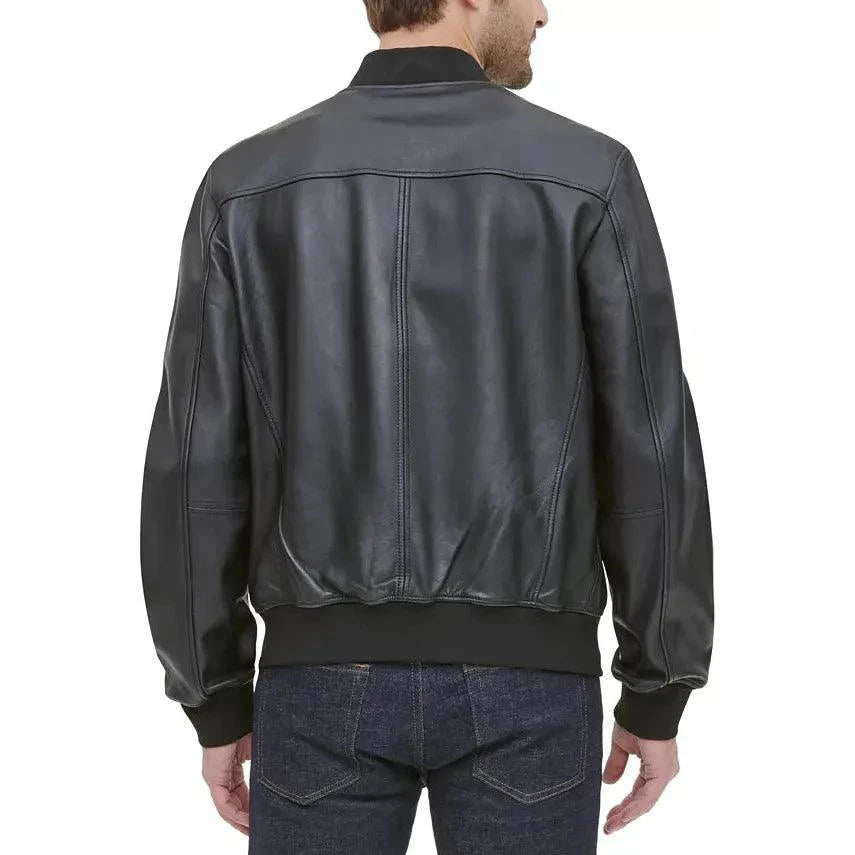 Cole Haan Men s Bonded Varsity Leather Jacket Zooloo Leather
