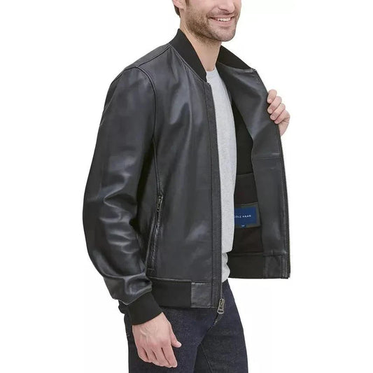 Cole Haan Men's Bonded Varsity Leather Jacket - Zooloo Leather