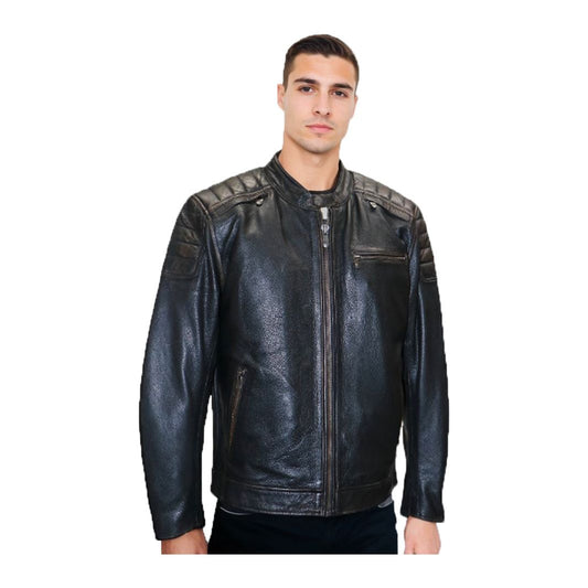 First Mfg Men's Crusader Moto Genuine Leather Jacket - Zooloo Leather