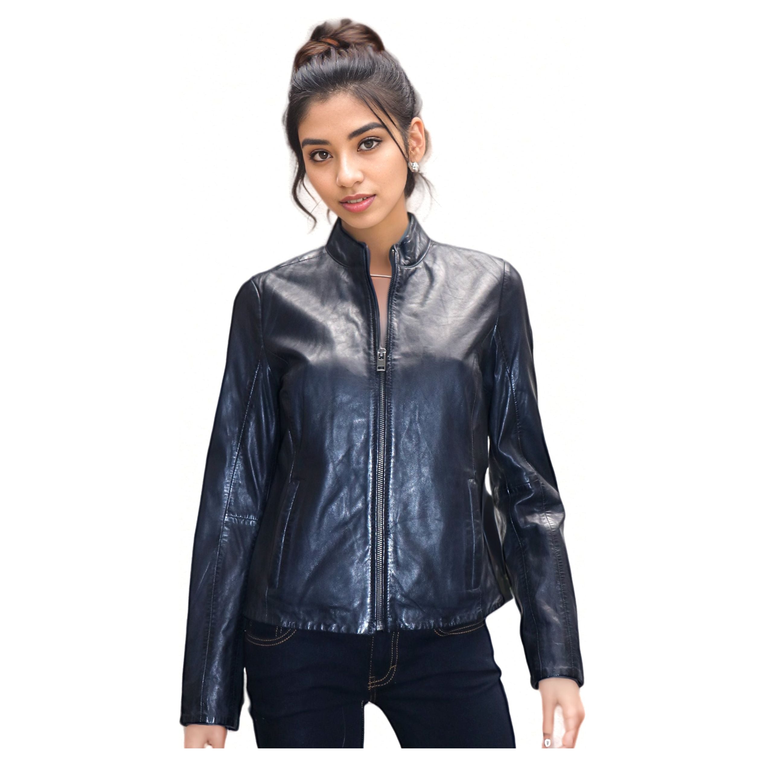 Mauritius Women's Chessy Scuba Leather Jacket - Zooloo Leather