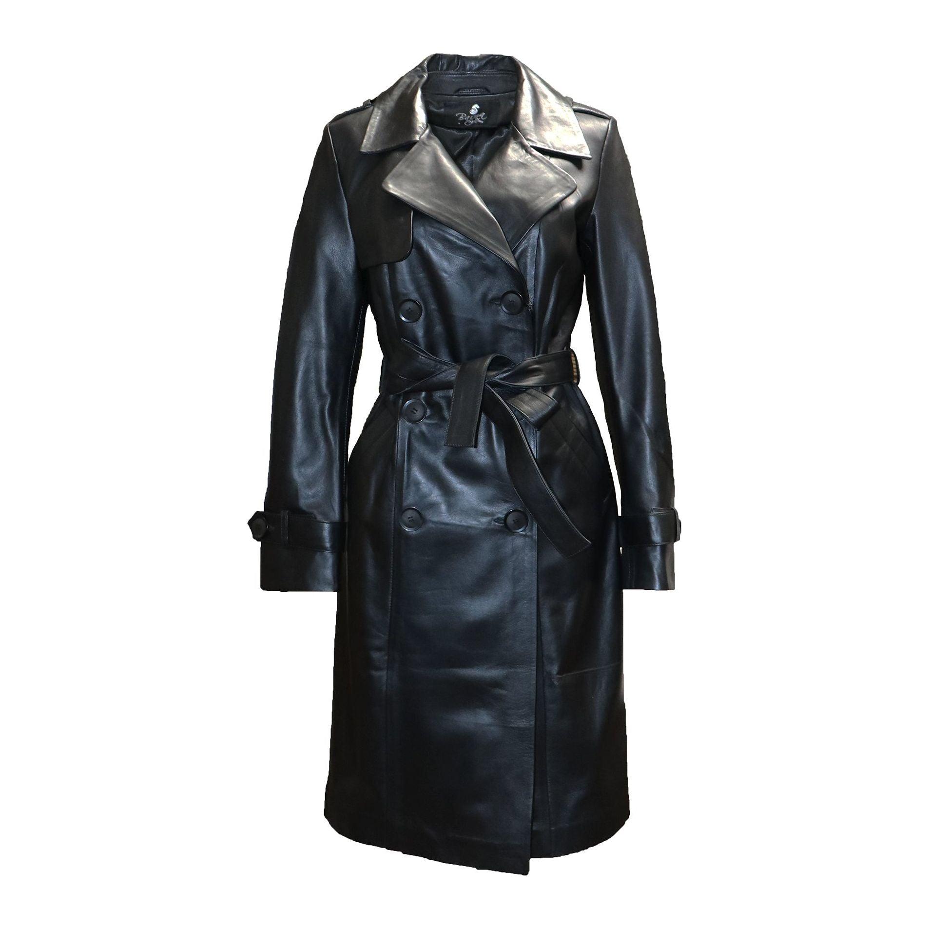 Barya New York Women's Genuine Leather Trench Coat - Zooloo Leather