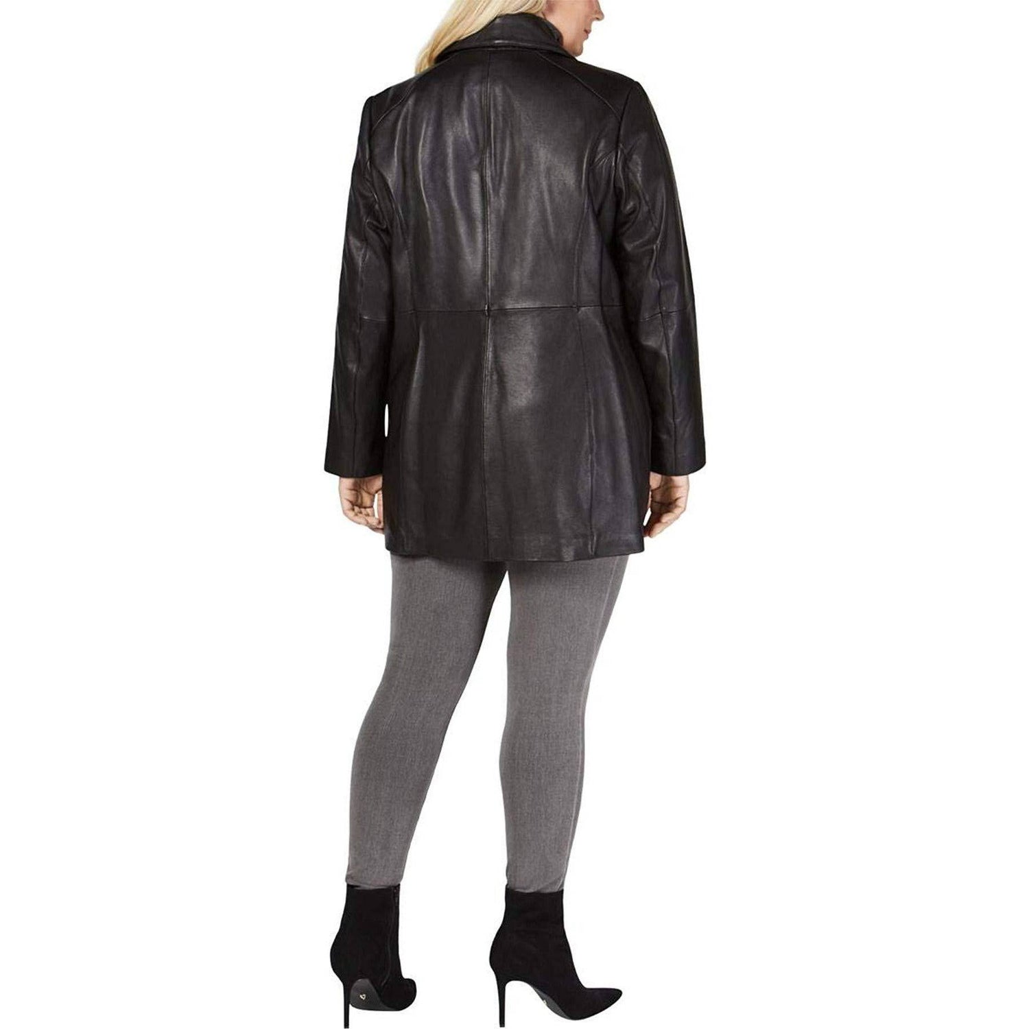 Anne Klein Women's Plus Size Leather Walker Coat - Zooloo Leather