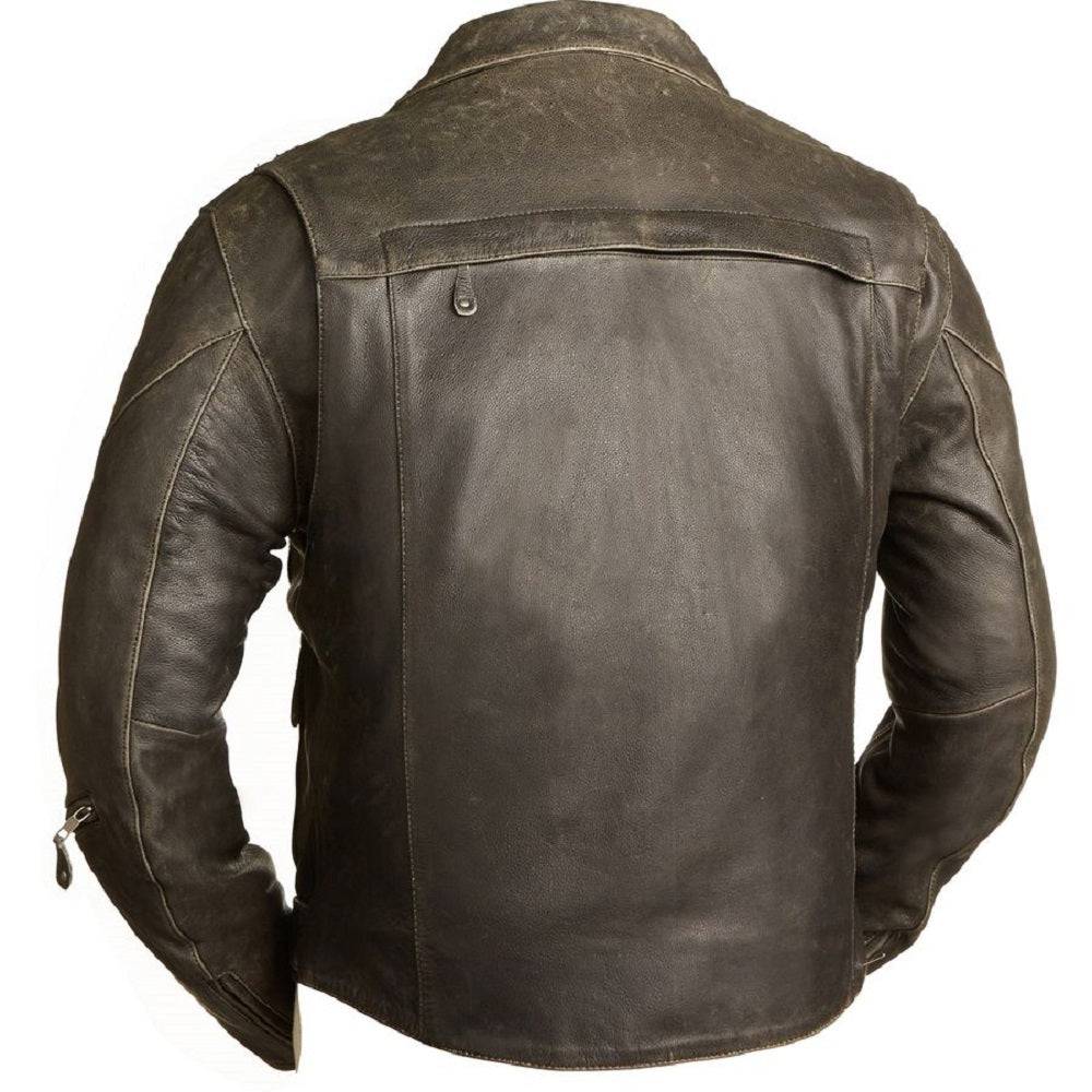 First Manufacturing 60'S New Yorker Men's Leather Motorcycle Jacket - Zooloo Leather