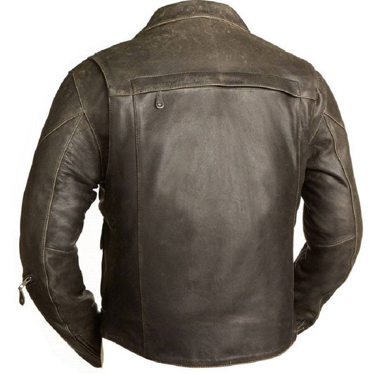 First Manufacturing 60'S New Yorker Men's Leather Motorcycle Jacket