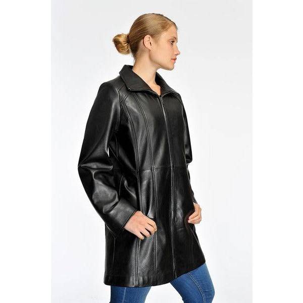 Mason & Cooper Marilyn Zip Front Leather Coat - Zooloo Leather