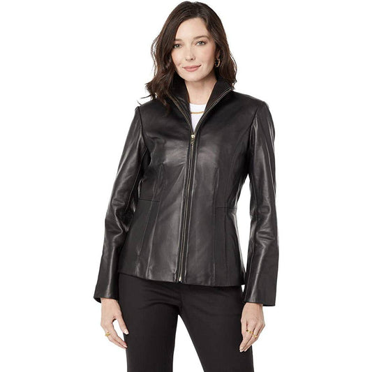 Cole Haan Women's Scuba Leather Jacket - Zooloo Leather
