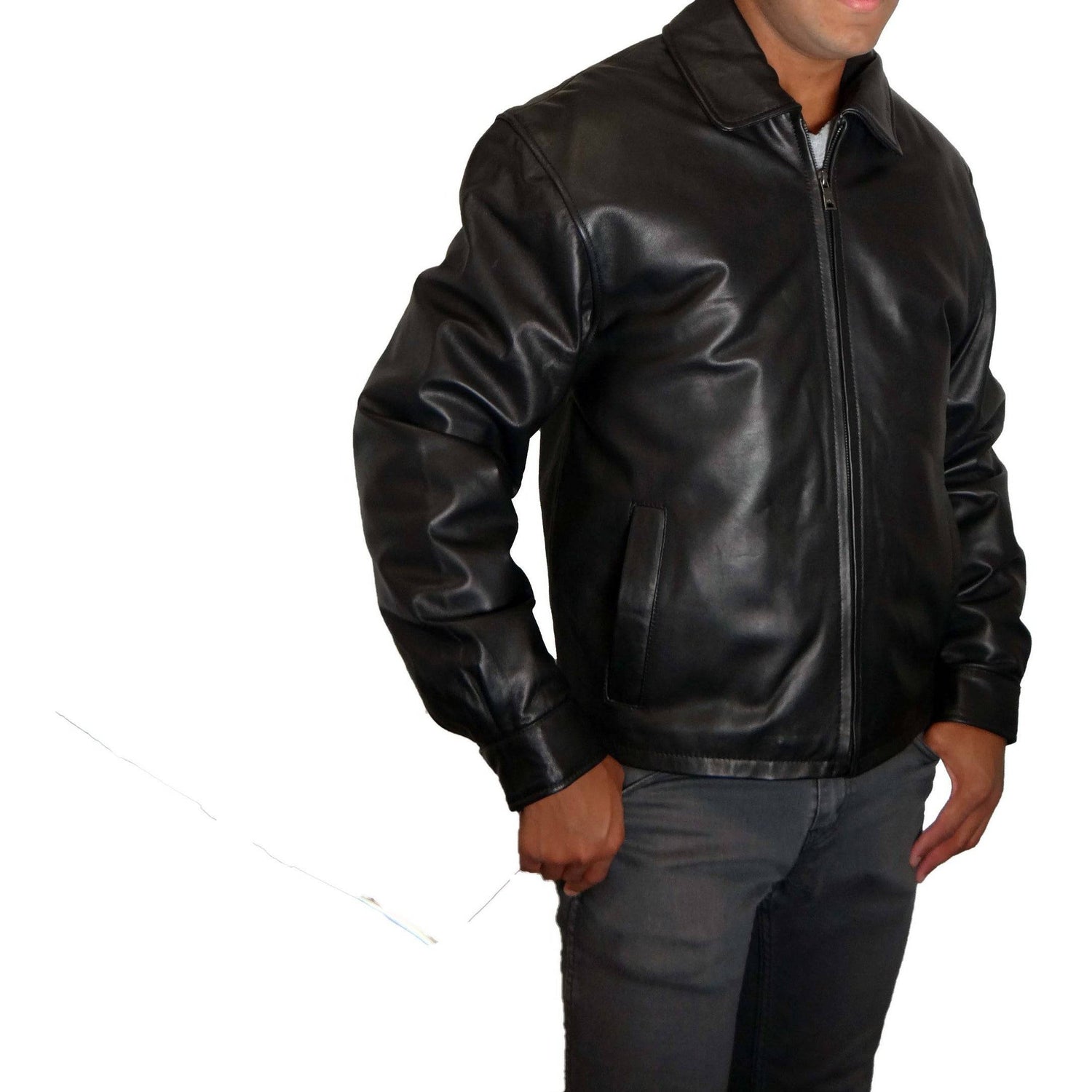 Knoles & Carter Men's Zip Front Leather Jacket - Zooloo Leather
