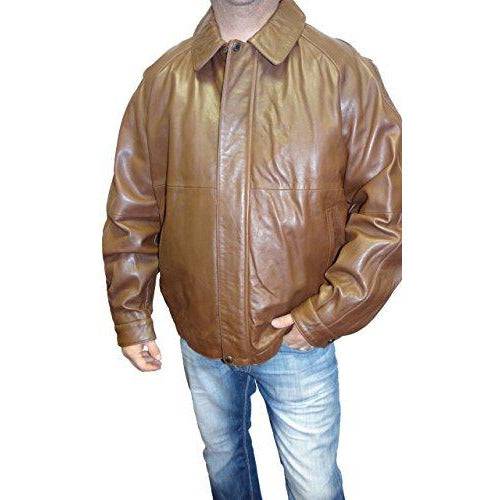 Claiborne Men's Tall Leather Bomber Jacket