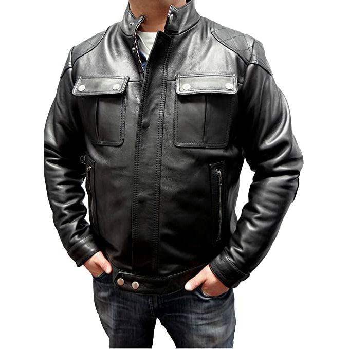 Knoles&Carter Men's Cowhide Moto Leather Jacket