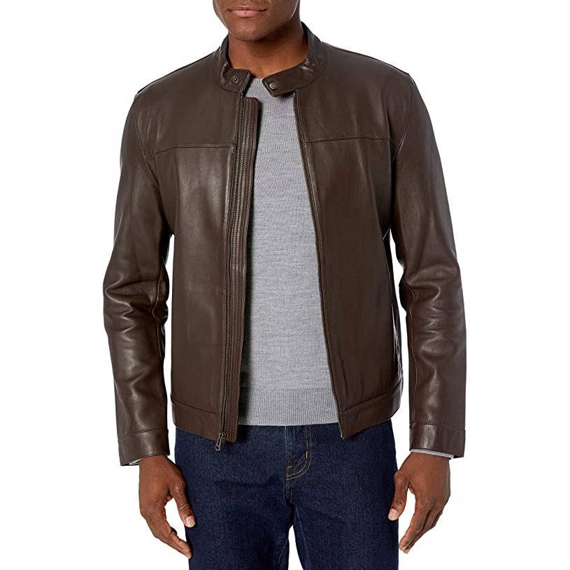 Cole Haan Men's Bonded Leather Moto Jacket