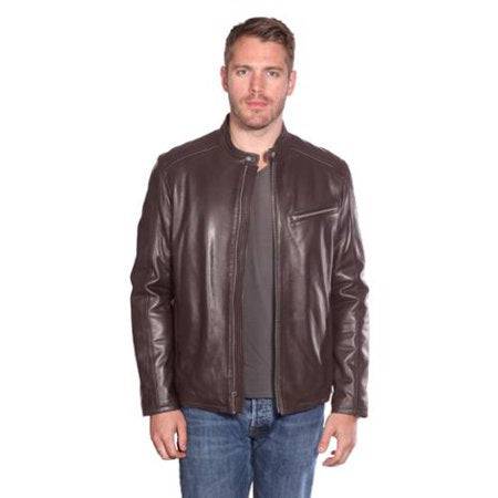 Christian NY Men's Stanton Leather Moto Jacket