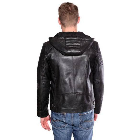 Christian New York Men's Flynn Hooded Leather Jacket - Zooloo Leather