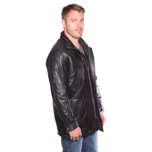 Mason & Cooper Men's Garner Mid-Length Leather Coat - Zooloo Leather