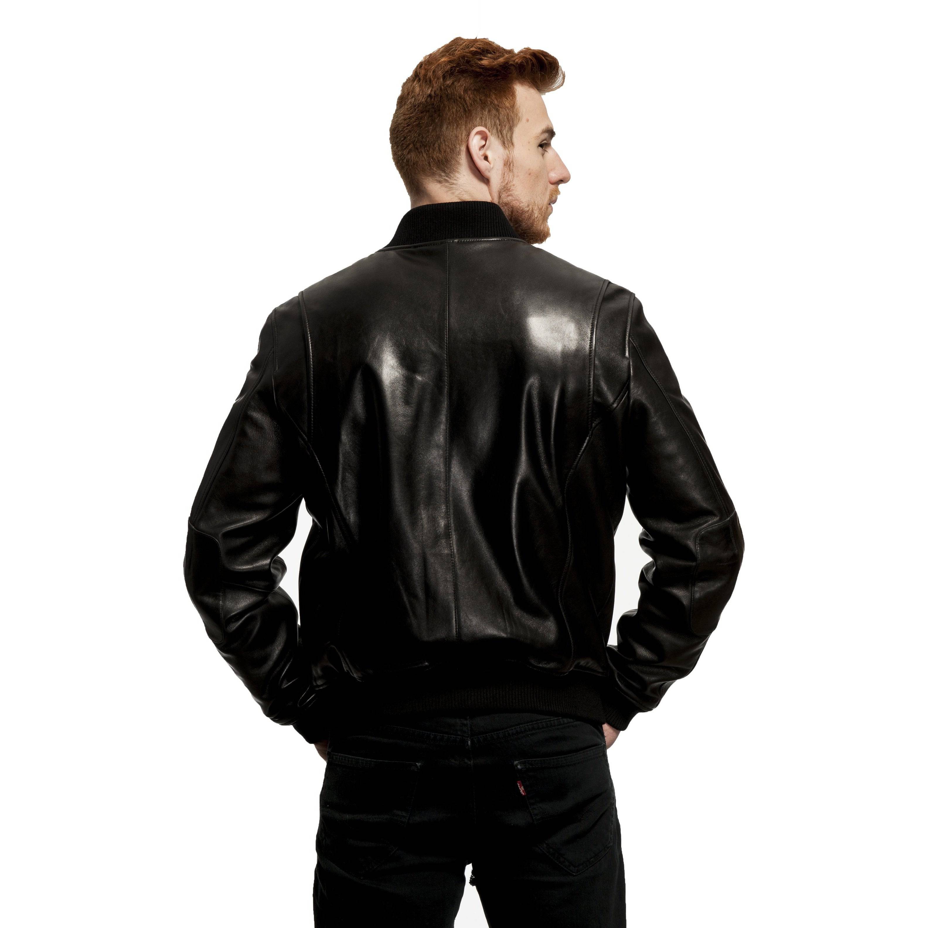 Mason & Cooper Men's Marshal Knit Collar Leather Jacket - Zooloo Leather