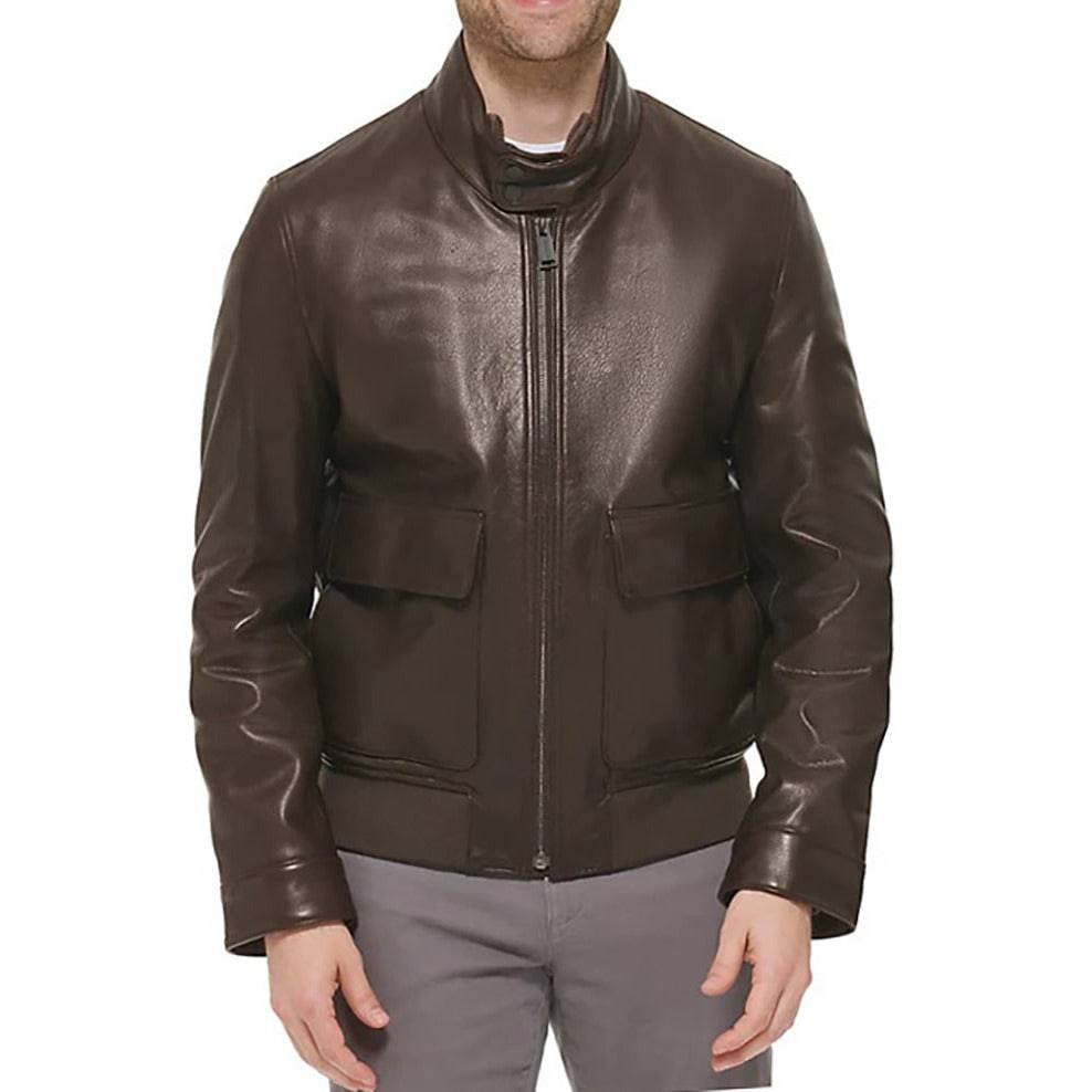 Cole Haan Men's Leather Bomber Jacket - Zooloo Leather