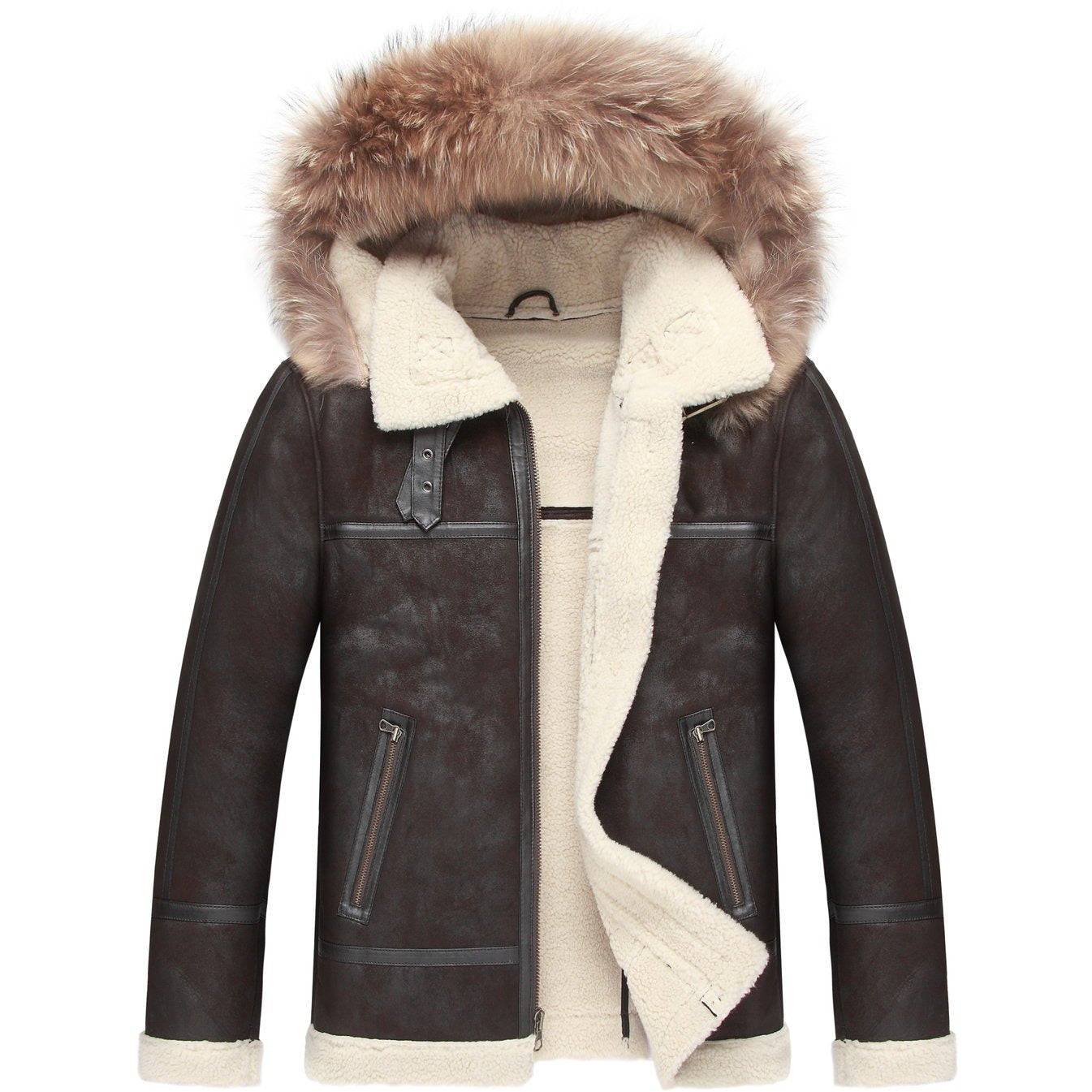 Mason & Cooper Men's B3 Faux Shearling Jacket with Zip Out hood