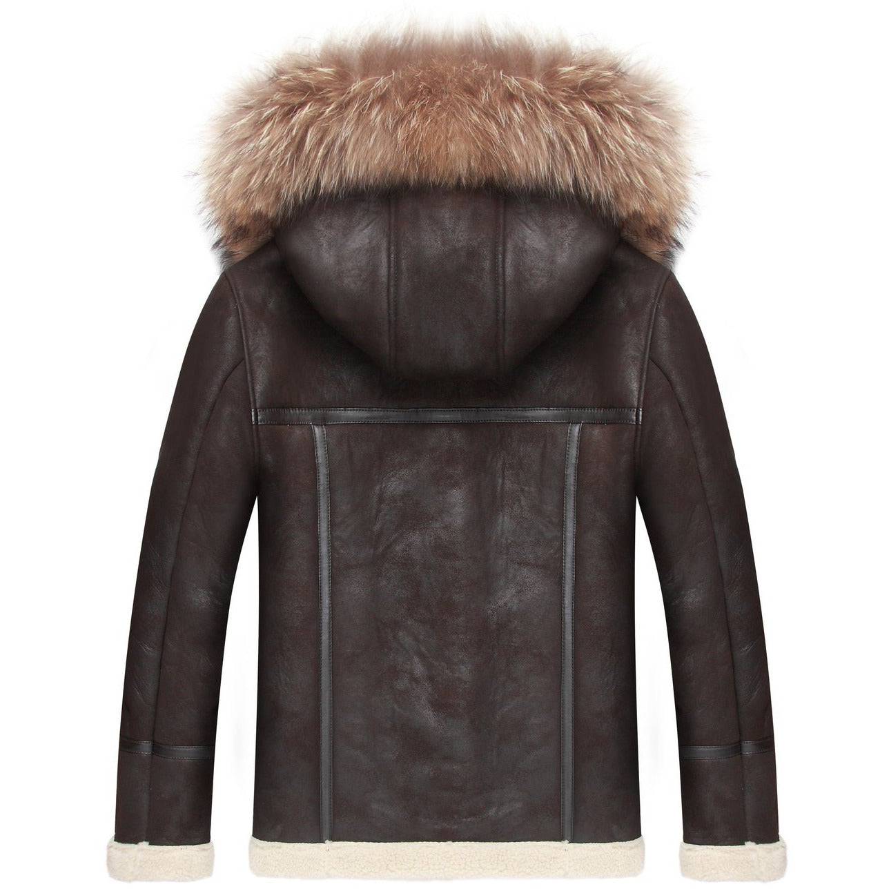 Mason & Cooper Men's B3 Faux Shearling Jacket with Zip Out hood - Zooloo Leather
