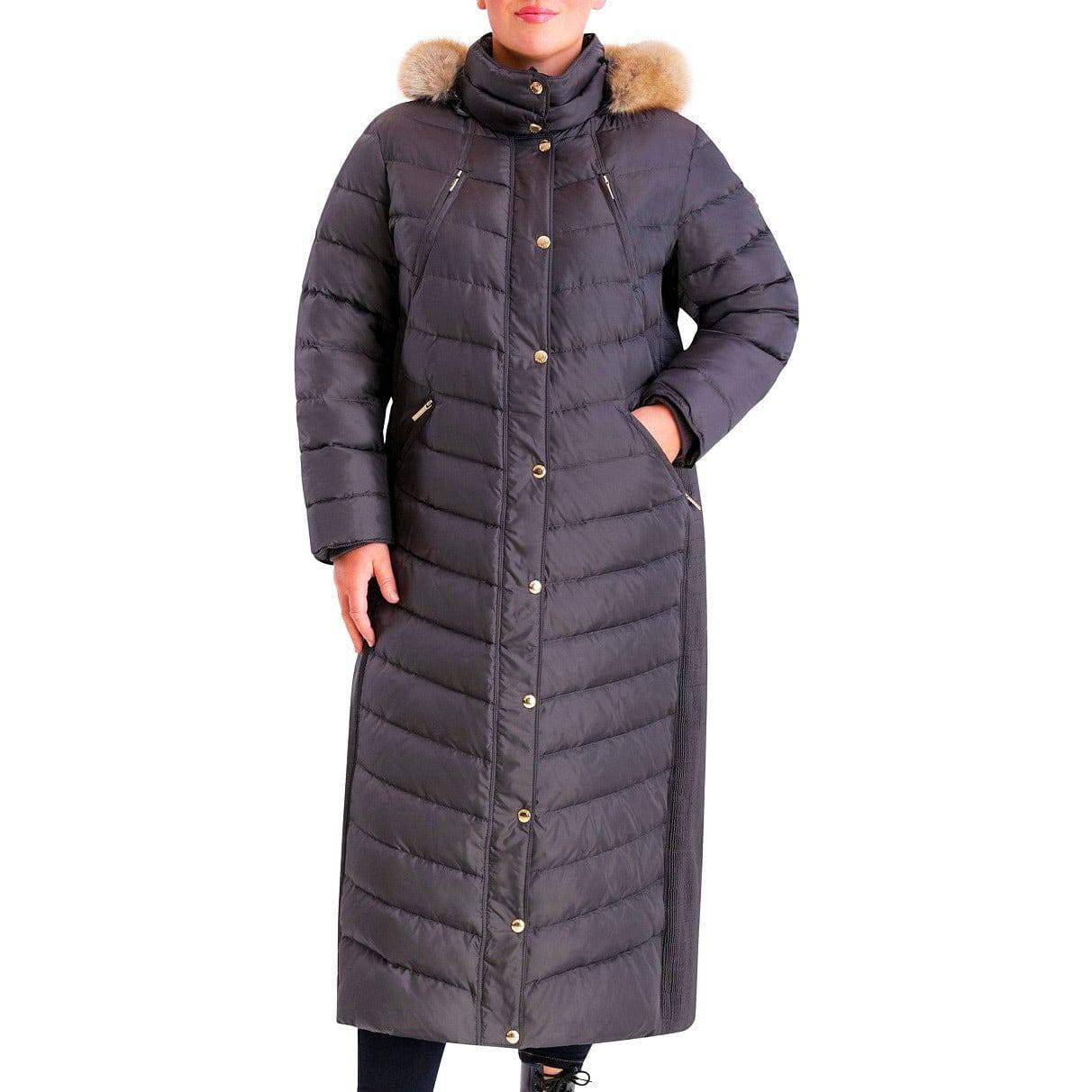 Michael Women's Plus-Size Maxi Coat Leather