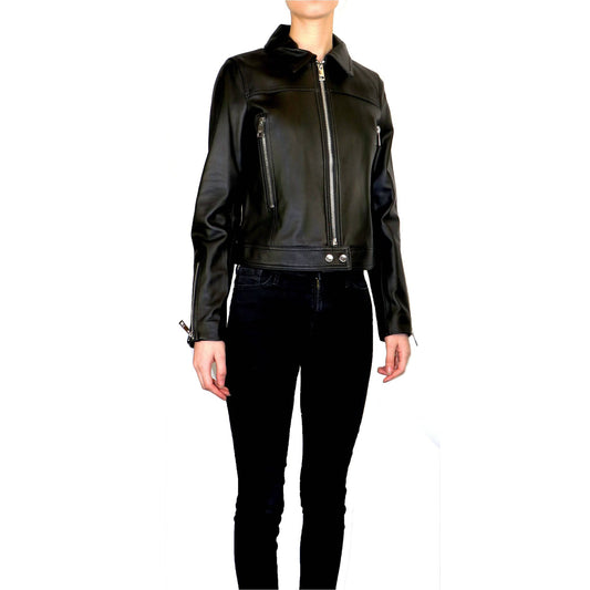MICHAEL KORS Women's Waist Leather Jacket