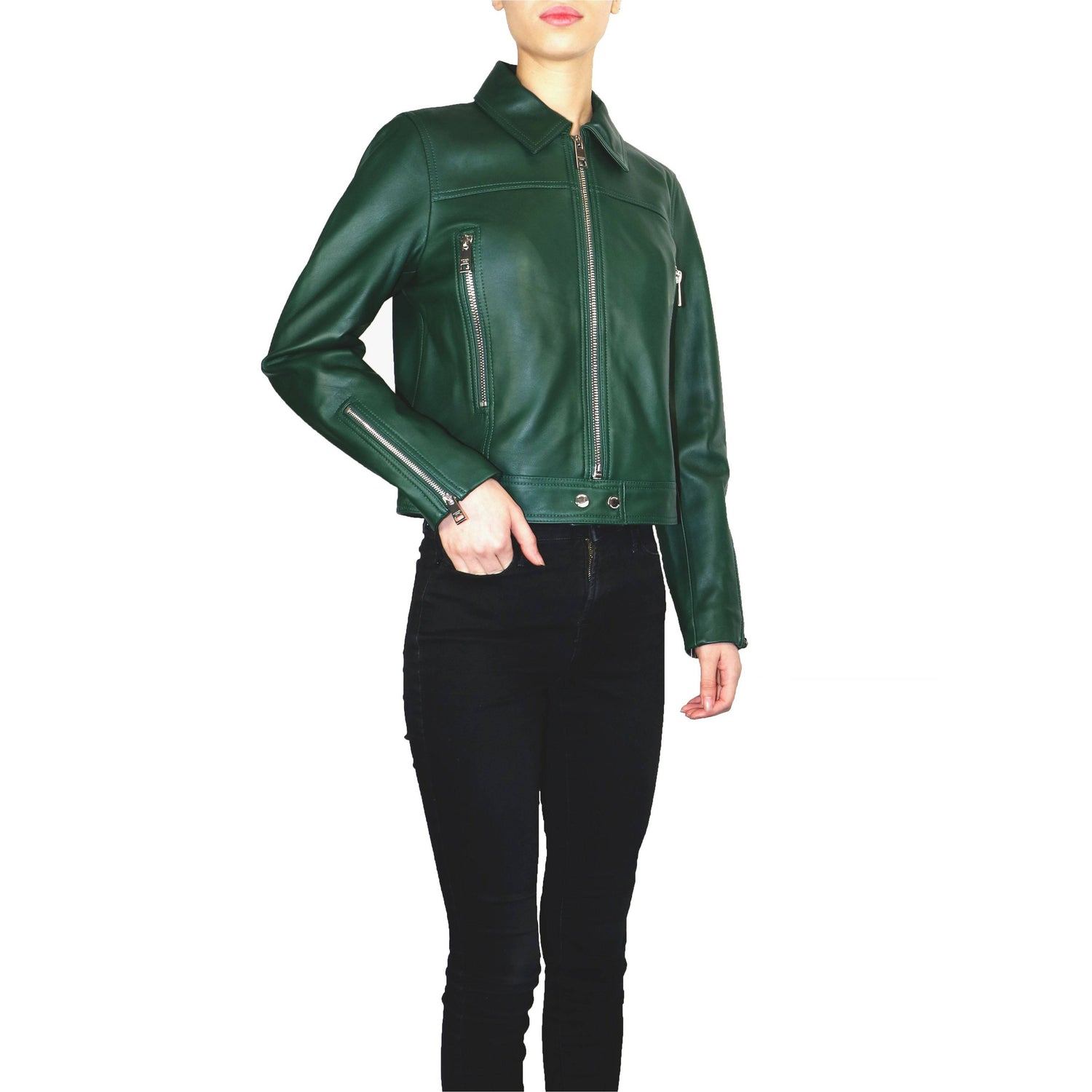 MICHAEL KORS Women's Waist Leather Jacket - Zooloo Leather