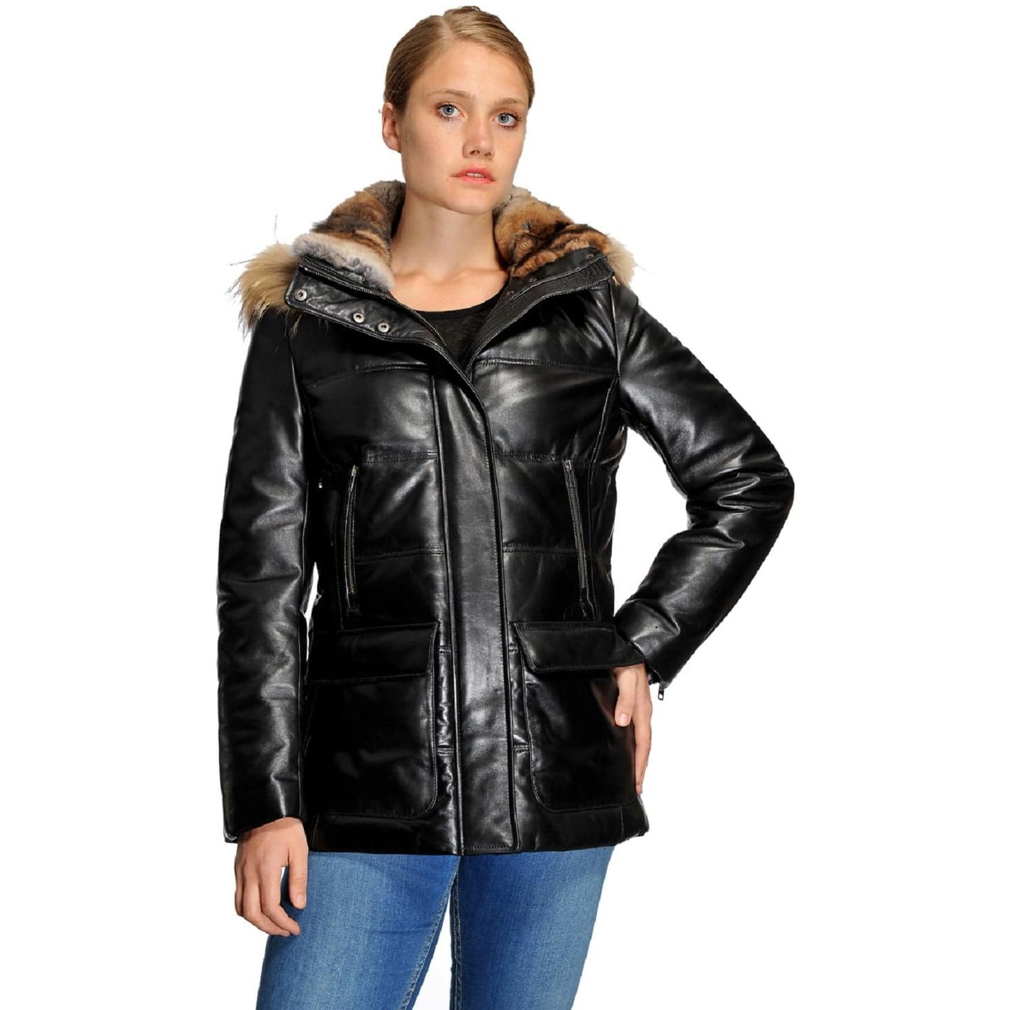 Original Goose Emily Leather Down Filled Parka - Zooloo Leather