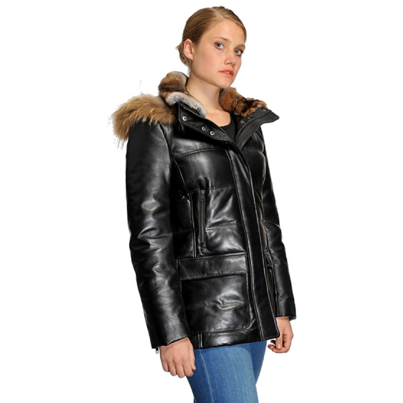 Original Goose Emily Leather Down Filled Parka - Zooloo Leather