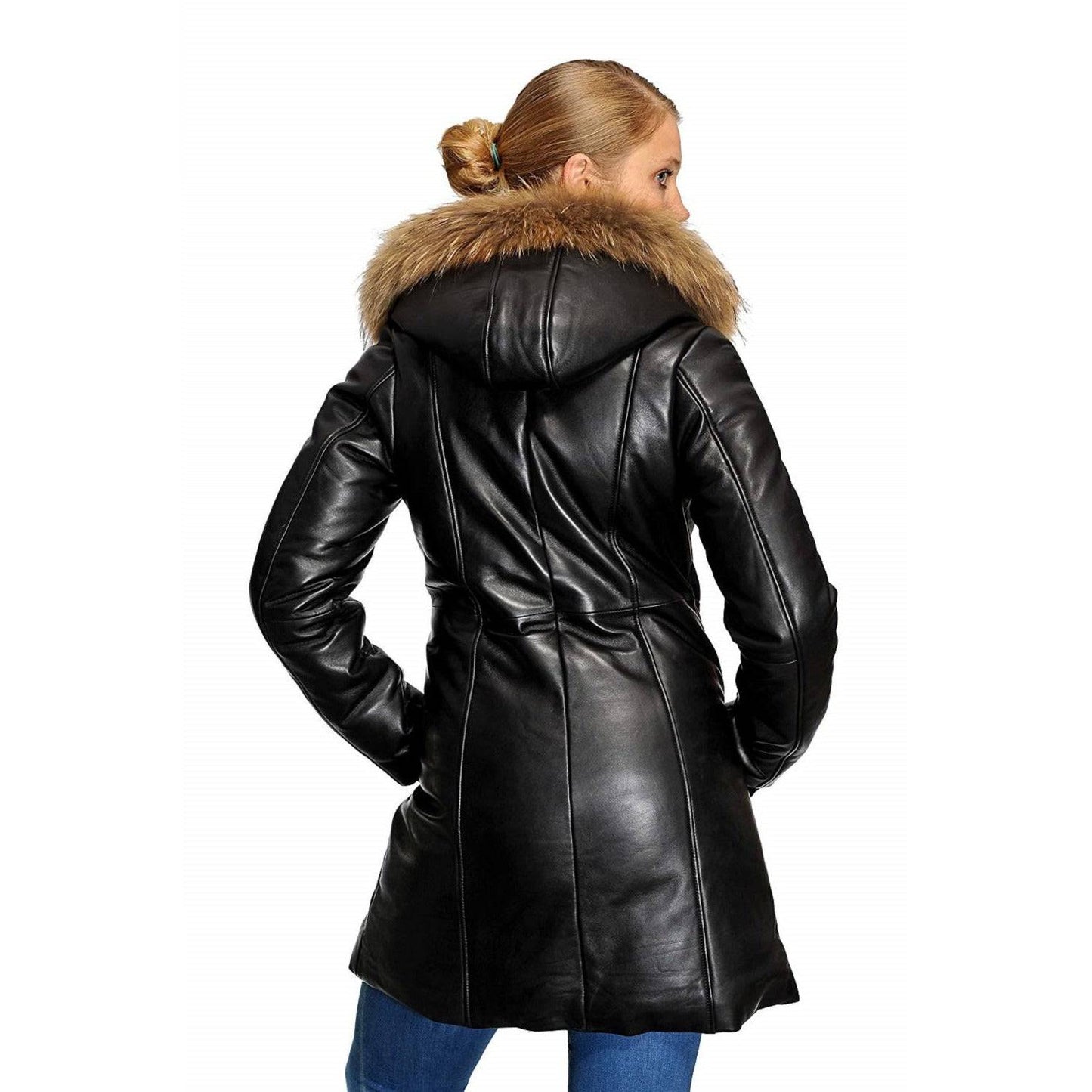 Original Goose Women's Down Parka Leather Coat - Zooloo Leather