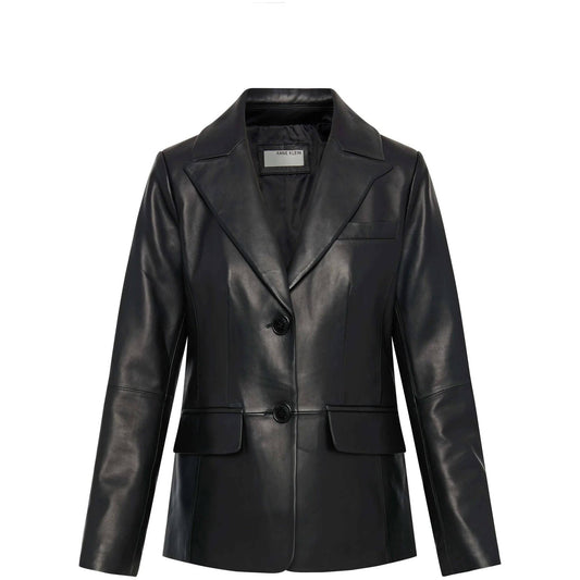 Anne Klein Women's Classic Leather Blazer Jacket - Zooloo Leather