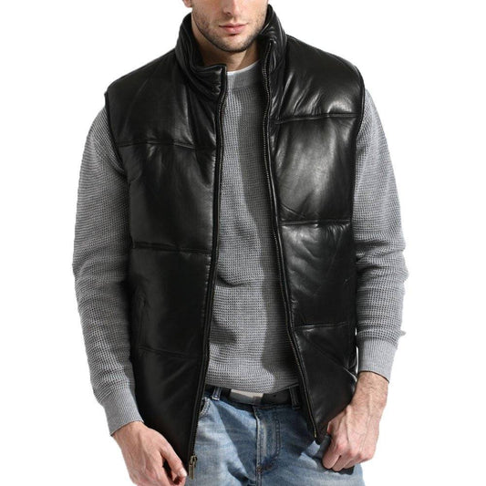 Tanners Avenue Men's Lambskin Puffer Leather Vest - Zooloo Leather