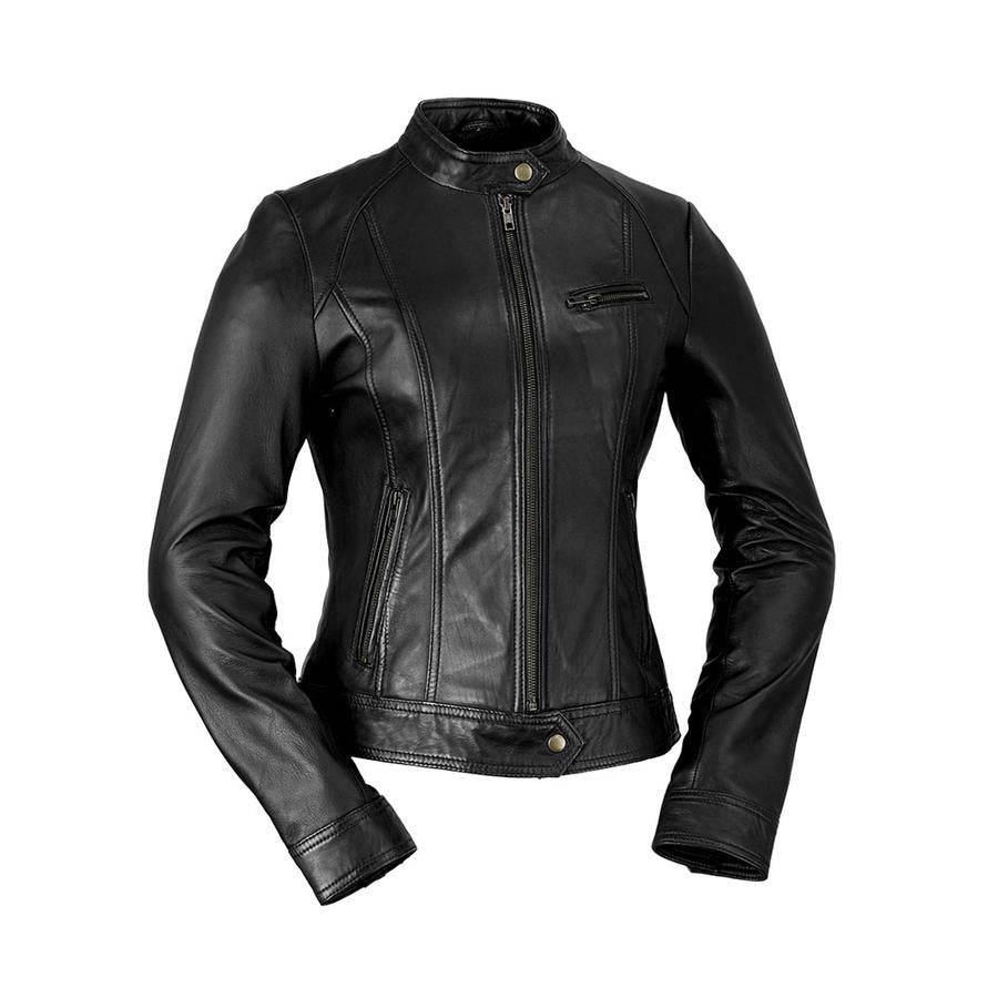 Whet Blu Women's Classic Scooter Style Leather Jacket - Zooloo Leather