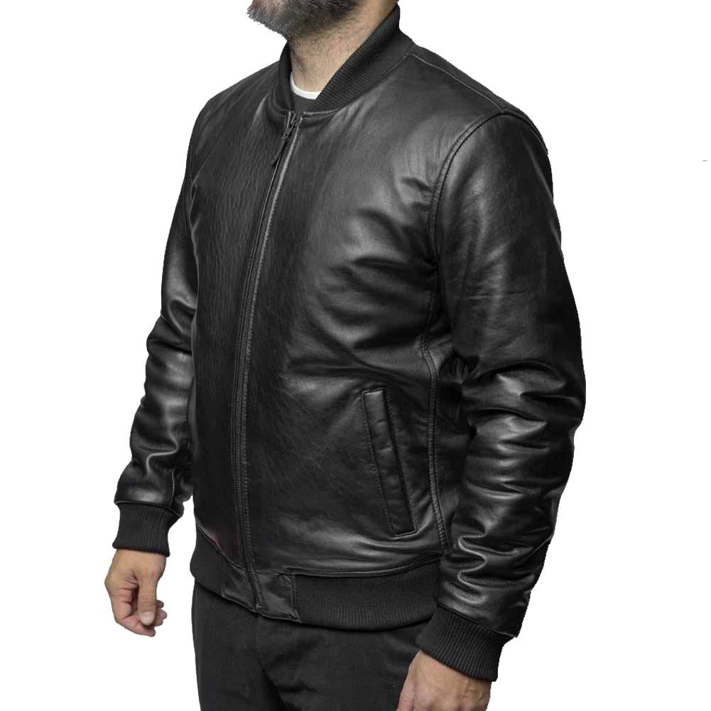 Whet Blu Men's Leather Bomber Jacket